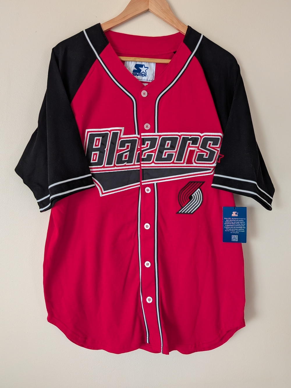 NWT STARTER Portland Trail Blazers Baseball Jersey
